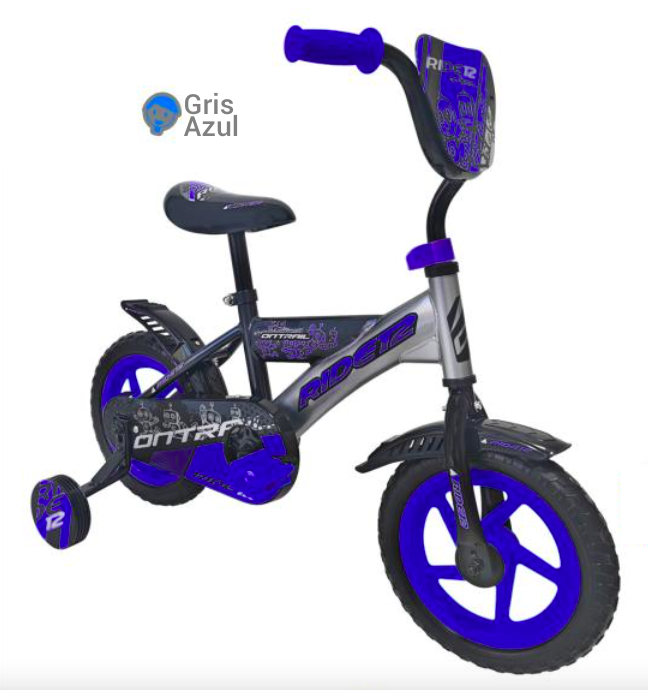 BICICLETA ONTRAIL RIN 12 RIDE GRIS - AZUL