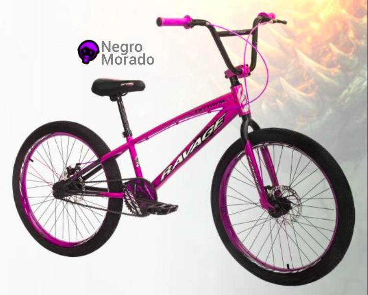BICICLETA ONTRAIL RIN 24 RAVAGE F.DISCO MECANICO NEGRO - MORADO